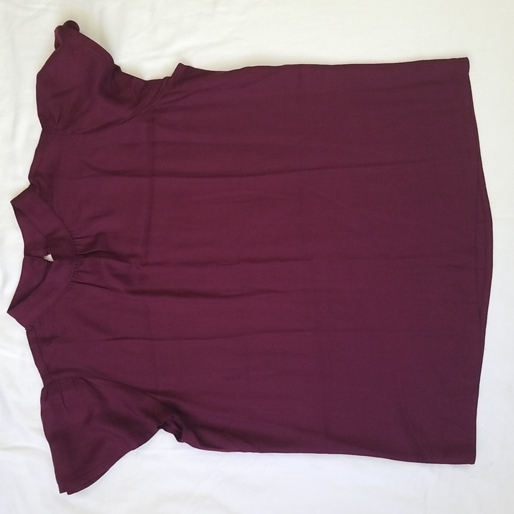 Purple Butterfly Short-Sleeve Blouse